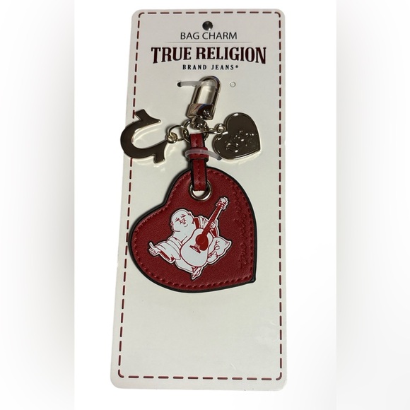 True Religion Red Heart Keychain with Buddha - Picture 2 of 2